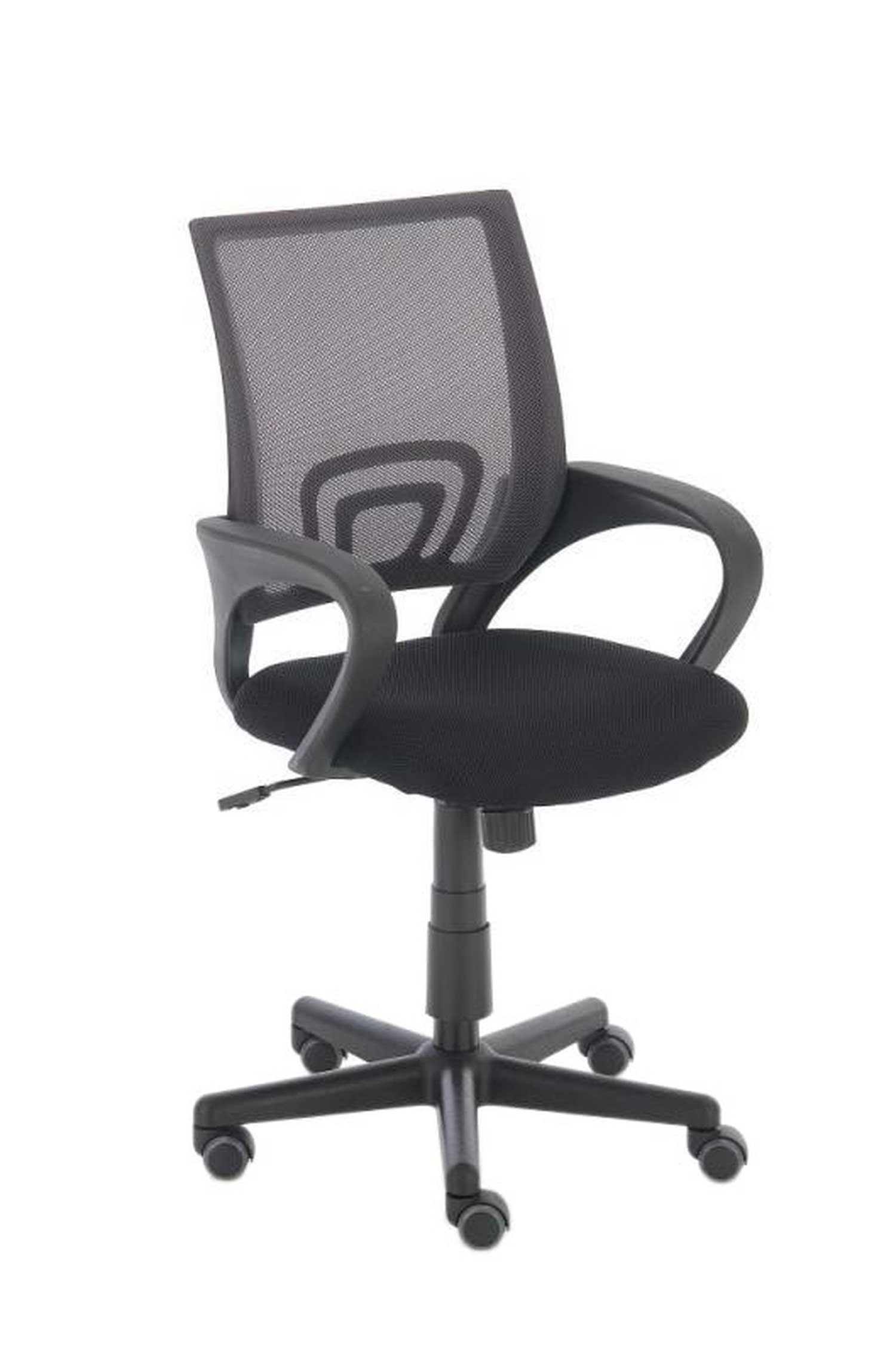 TPFLiving Bürostuhl Genf mit bequemer XXL), höhenverstellbar Chefsessel, grau Sitzfläche: Rückenlehne Kunststoff - Gestell: Drehstuhl, drehbar 360° und Microfaser Bürostuhl schwarz - (Schreibtischstuhl