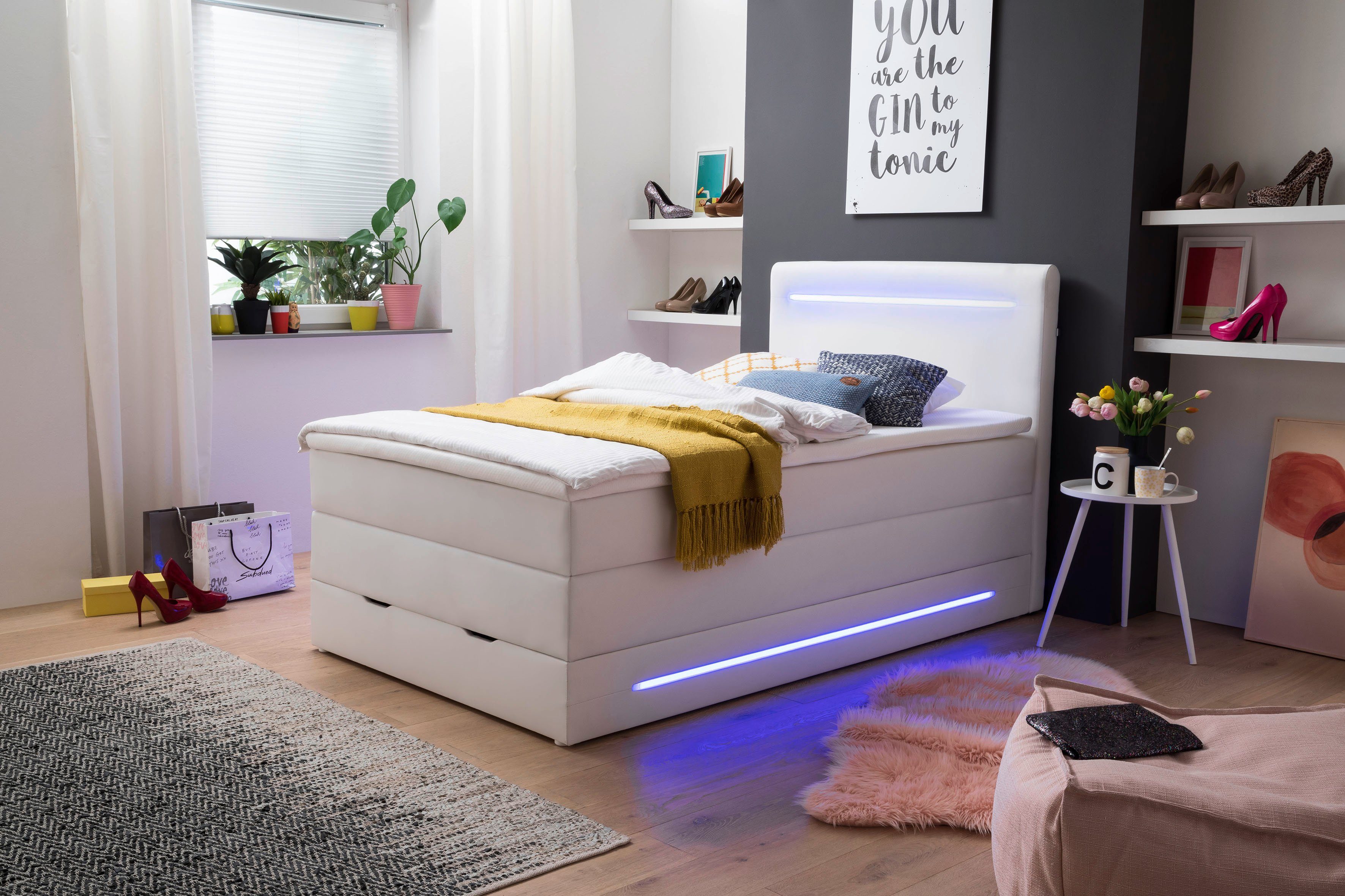 meise.möbel Boxspringbett, mit LED Beleuchtung, wahlweise