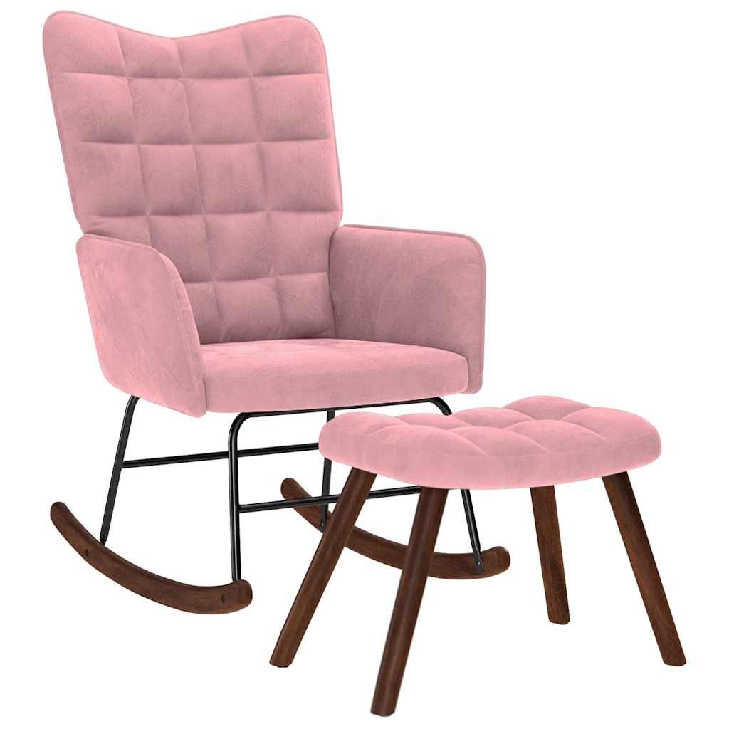 vidaXL Schaukelstuhl Schaukelstuhl mit Hocker Pink günstig online kaufen