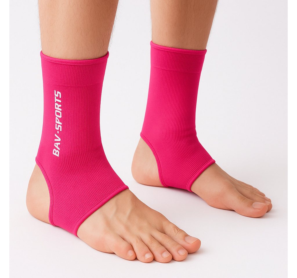 BAY-Sports Fußstütze Darkline Fußbandagen Knöchelbandagen Sprunggelenkbandage pink rosa, zuverlässigen Schutz Stabilität für den Fuß atmungsaktivem Material