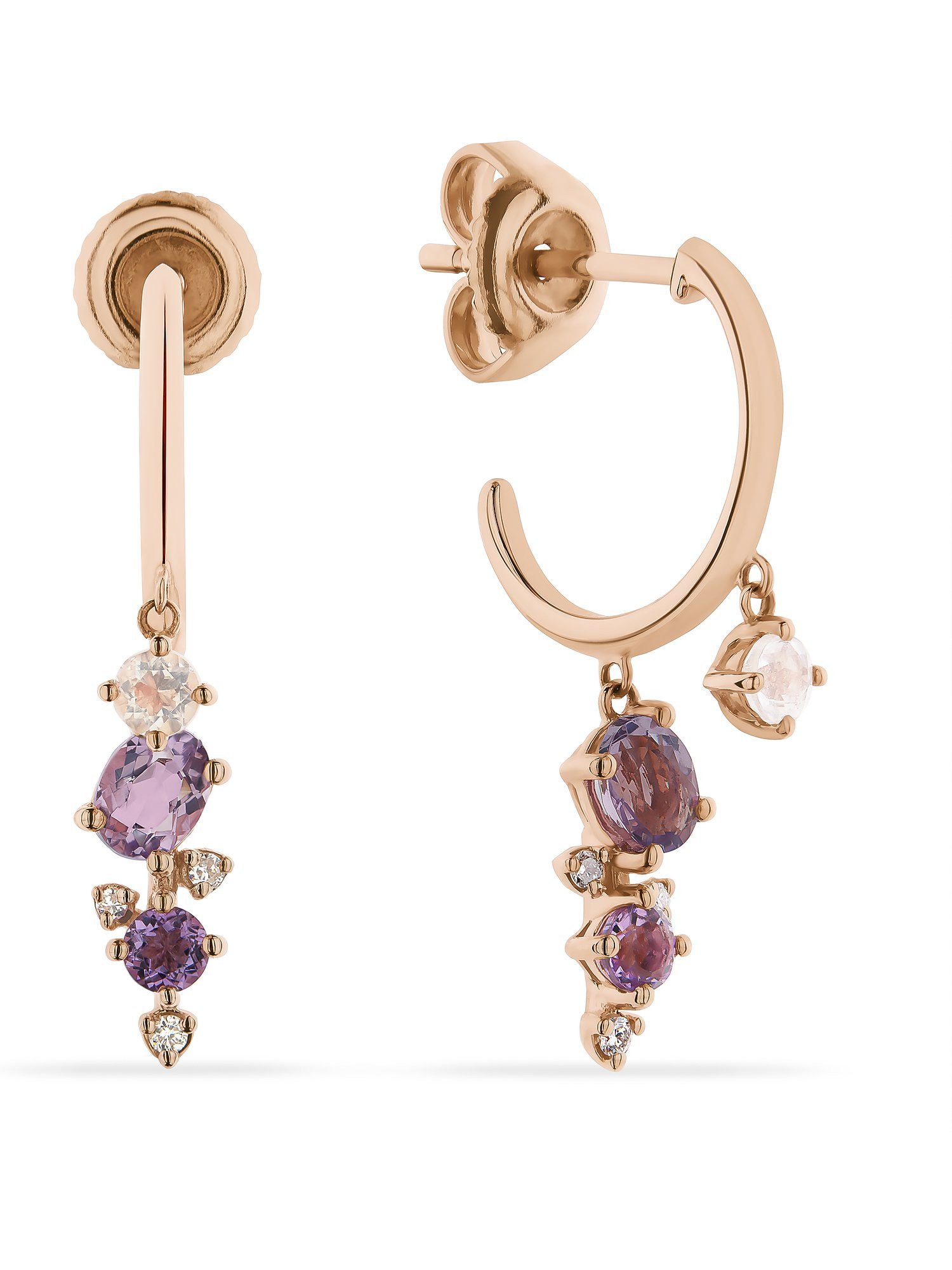 Paar Ohrstecker CHRIST Damen-Ohrstecker 585er Roségold 2 Amethyst