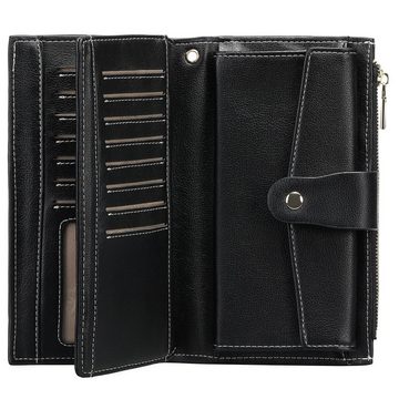 CALIYO Brieftasche Damen Geldbörse Kupplung 20 Kartensteckplätze Halter Organizer