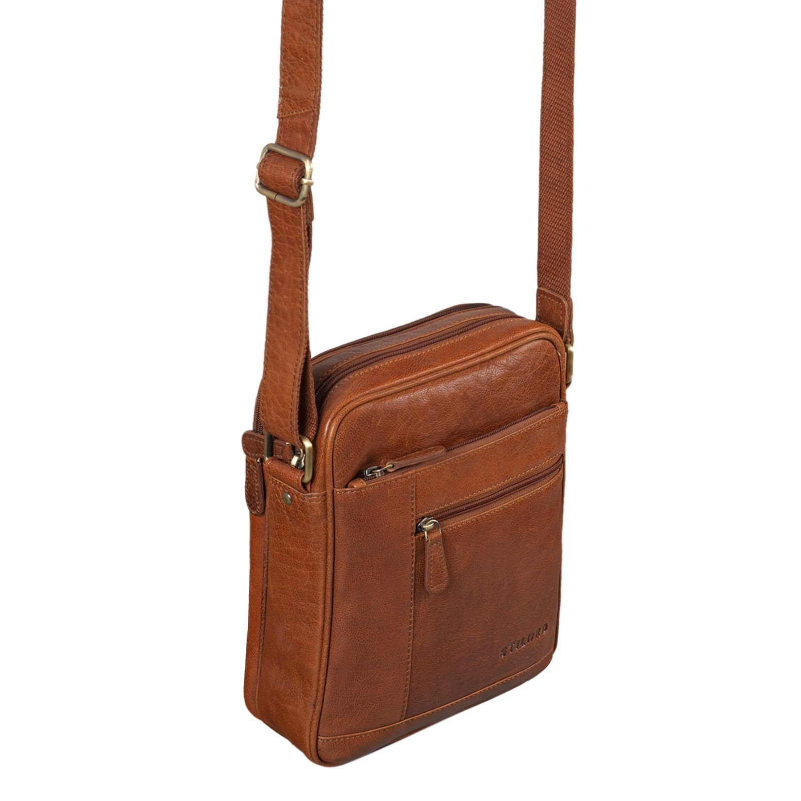 STILORD Messenger Bag maraska "Diego" Vintage Herrentasche Leder braun - klein