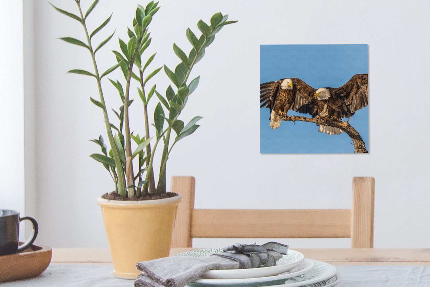 OneMillionCanvasses® Leinwandbild Luft, Raubvögel Adler Bilder (1 - Vogel - - Wohnzimmer für Äste Leinwand - St), Schlafzimmer