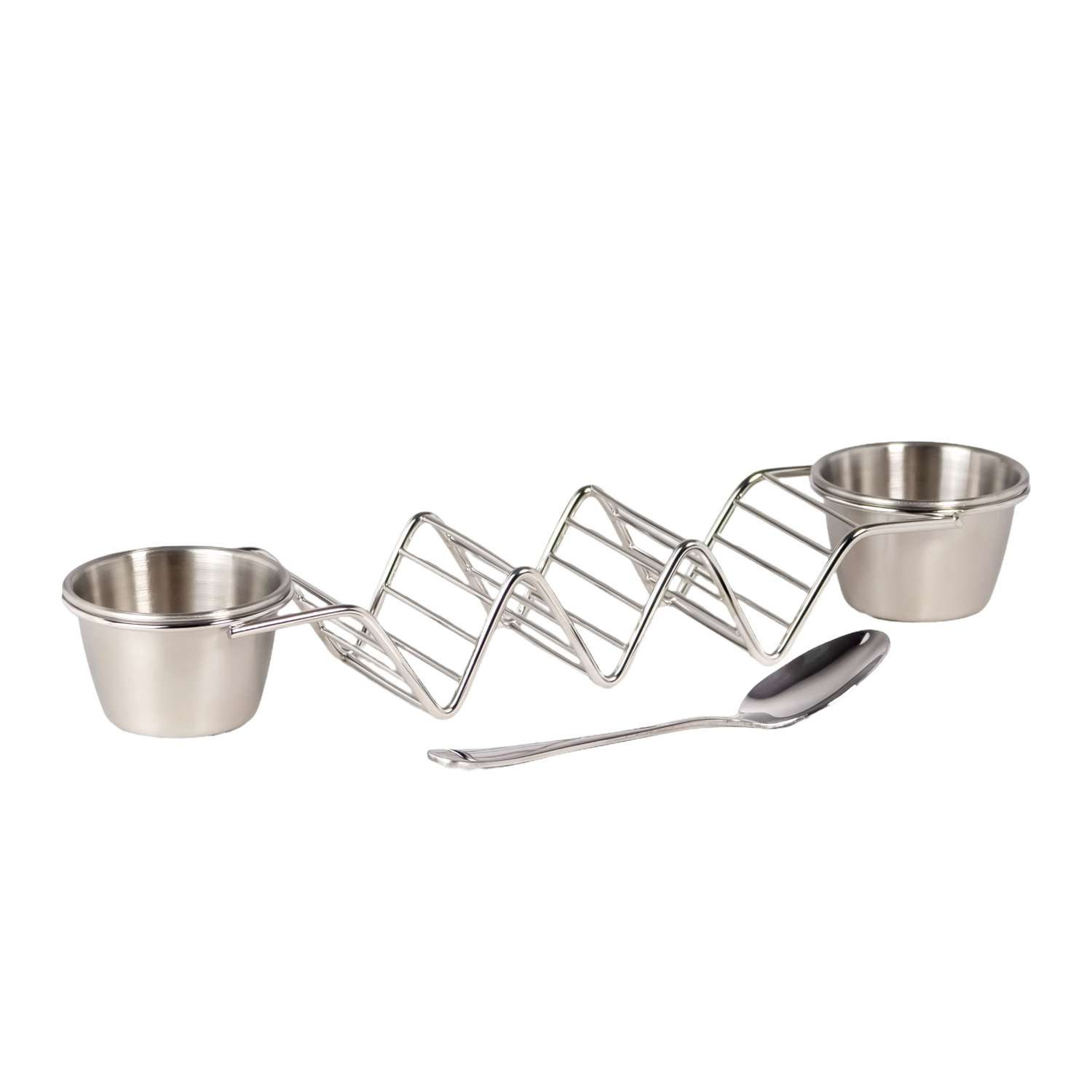 Intirilife Tortillaform, (Set 4-tlg), Taco Tortilla Halter Set Edelstahl bis zu 3 Tacos Spülmaschinenfest