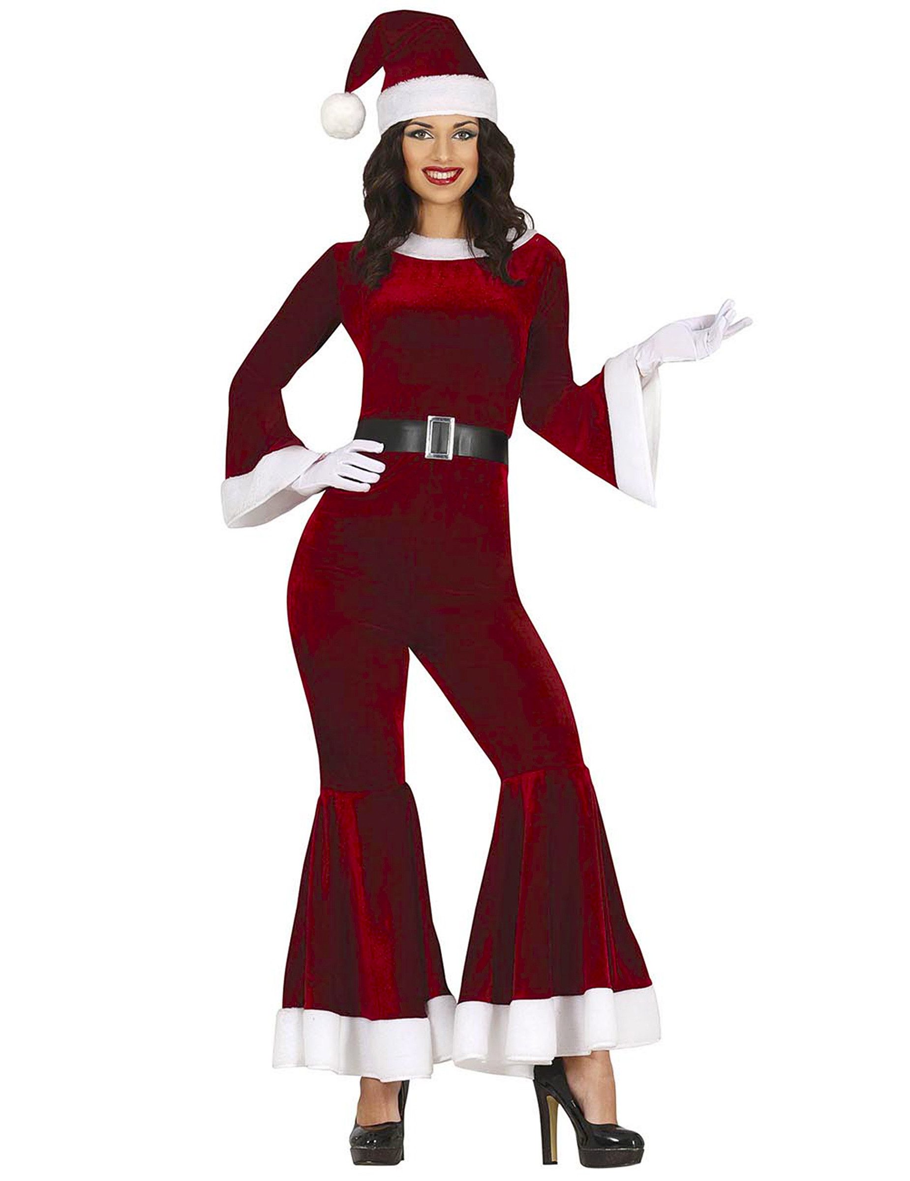 Kostüm Weihnachtsfrau für Damen rot