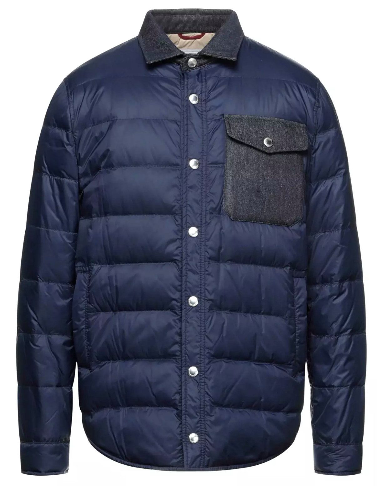 BRUNELLO CUCINELLI Daunenjacke Daunenjacke Blouson aus gestepptem Nadelstreifen Wollmix mit Daunenfüllung, abgesteppt für Wärmeverteilung