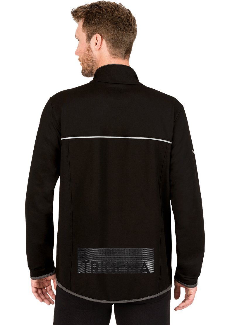 Praktische Trigema Microfaser schwarz Trainingsjacke TRIGEMA aus Sportjacke