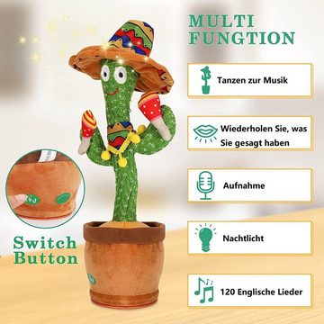 DOPWii Lernspielzeug Singender Tanzender Sprechender Kaktus,mit Liedern,Nachsprechen (1-St)
