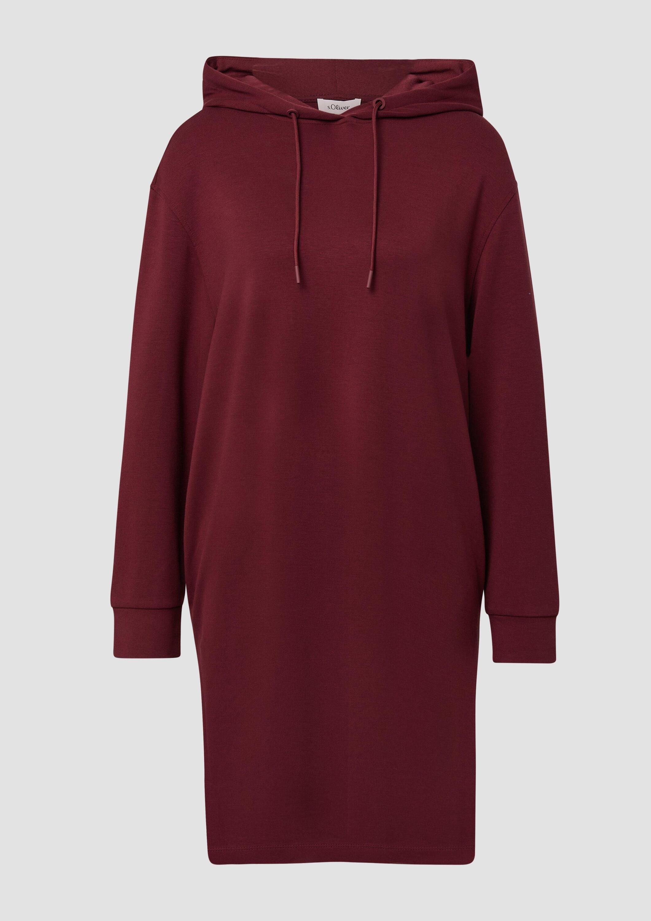 s.Oliver Midikleid Kleid Scuba-Kleid mit Eingrifftaschen und Kapuze