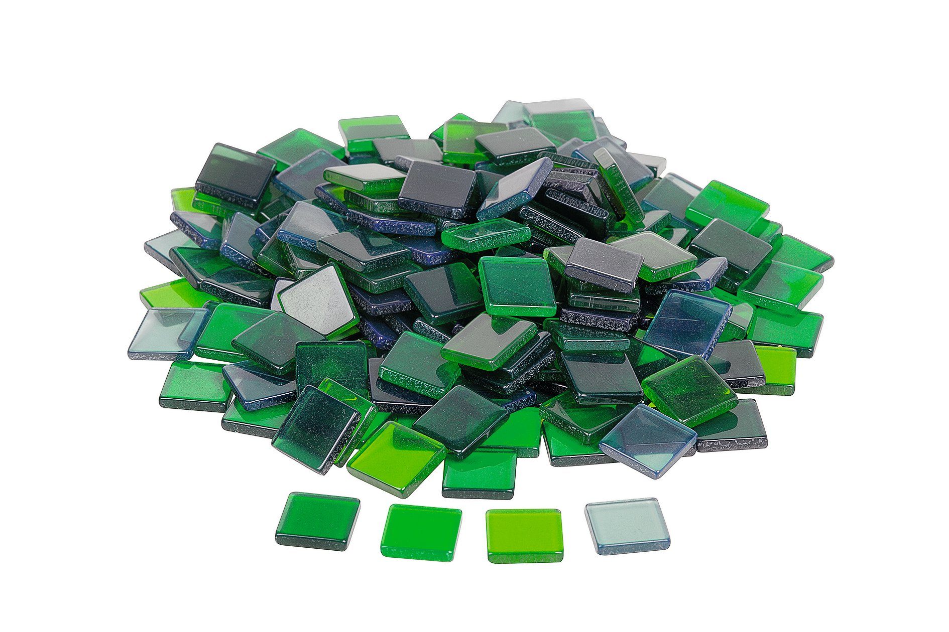 Rayher Dekoobjekt Mosaik Acrylglassteine Quadratisch (205 St), 205 Stück Jade