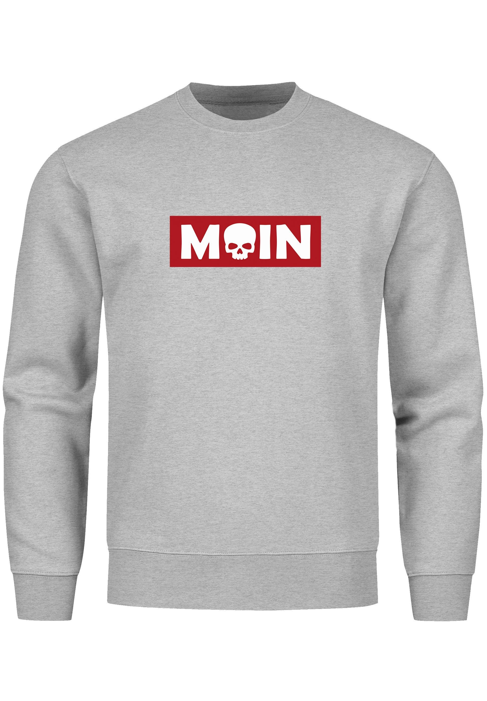 Neverless Sweatshirt Sweatshirt Herren Moin Skull Totenkopf Aufdruck Nordis günstig online kaufen