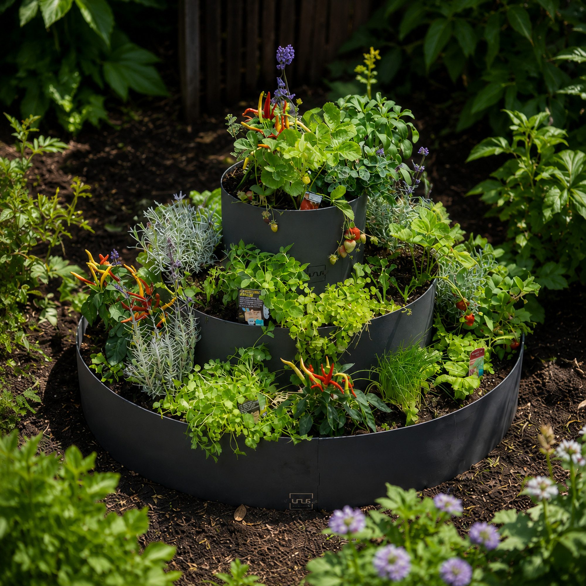 UNUS GARDEN Hochbeet Kräuterschnecke Rostoptik (30,60,90 cm), Gartenkräuter, Garten, Bepflanzung – Bild 5 von 5