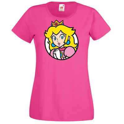 Youth Designz T-Shirt Peach Damen Shirt mit Retro Prinzessin Print