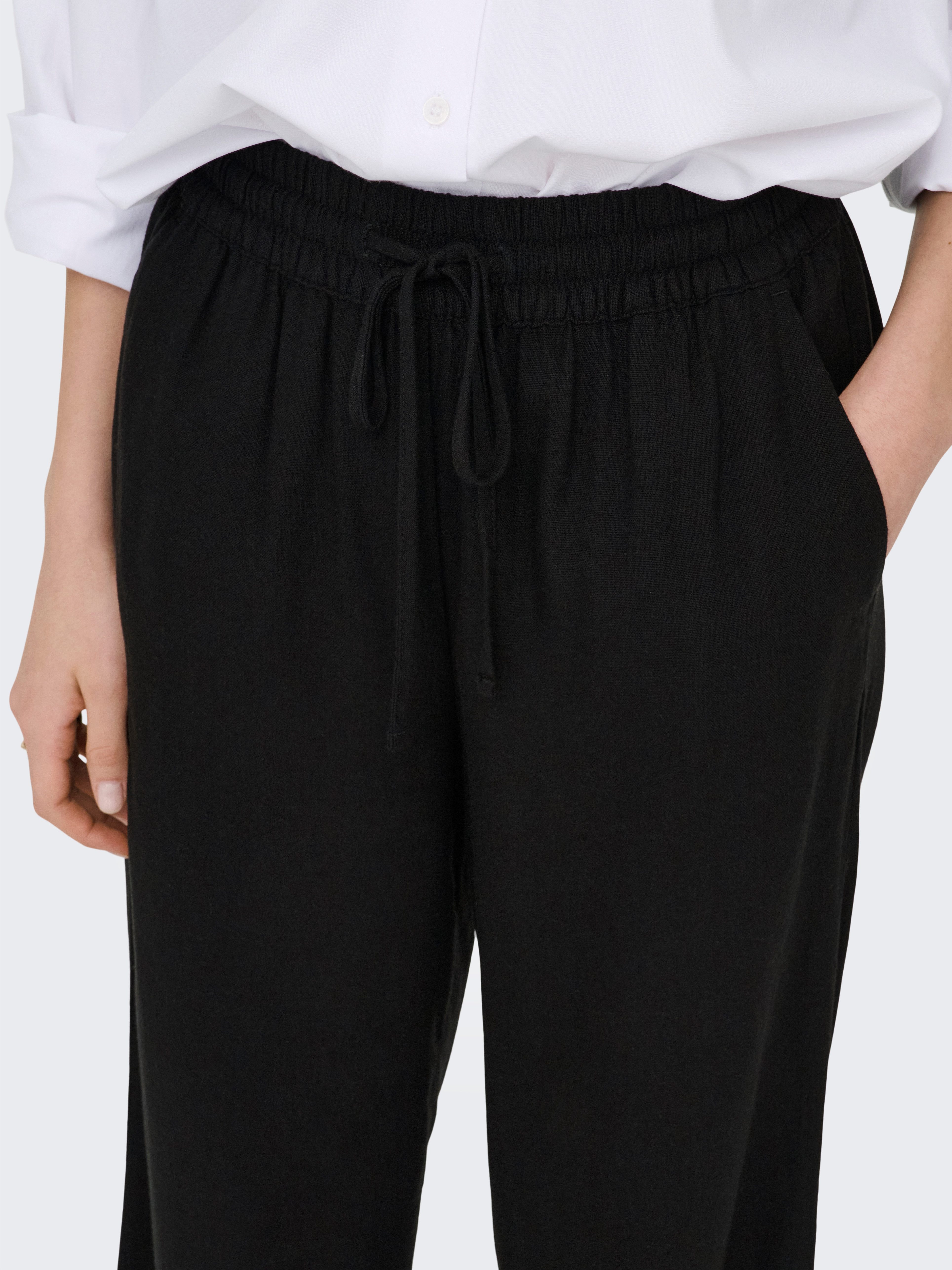 JDY Schlupfhose JDYSAY LINEN HW WIDE PANT WVN NOOS Sommerhose mit Leinen
