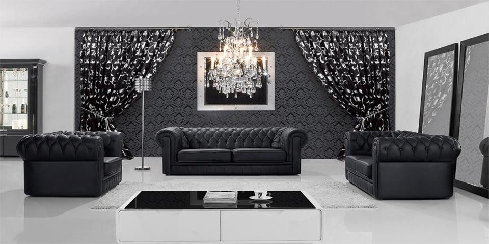 Xlmoebel Chesterfield-Sofa Elegantes Chesterfield-Sofa aus hochwertigem Leder, Chesterfield-Sofa 3 Teile, Hergestellt in Europa