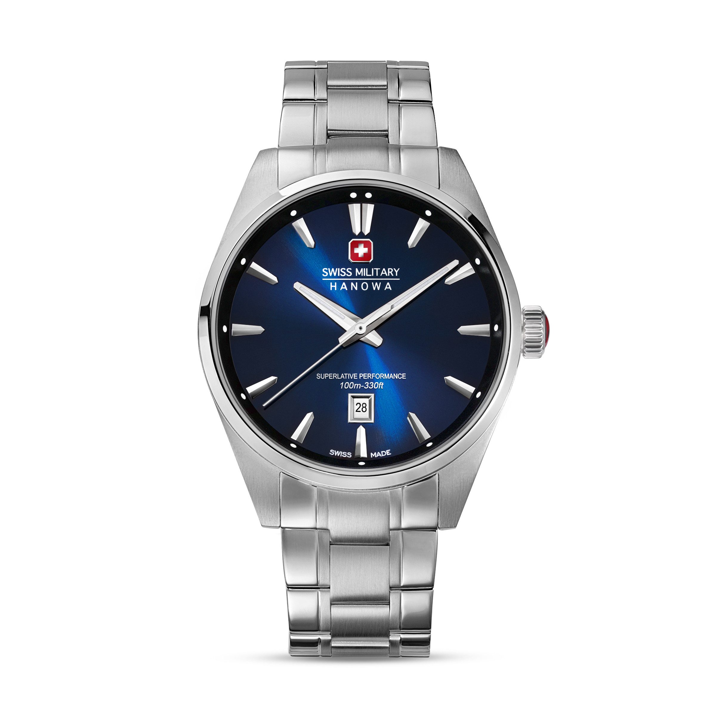 Swiss Military Hanowa Quarzuhr Thunder SMWGH0007902, Armbanduhr, Herrenuhr, Swiss Made, Edelstahlarmband, analog, Tag