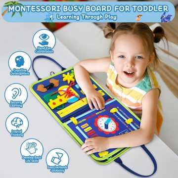 Avisto Lernspielzeug Busy Board - Spielzeug ab 1 2 3 4 Jahre (Montessori Spielzeug ab 1 Jahr, 1-St., Kleinkinder Kinderspielzeug Motorikspielzeug), Lernspielzeug Activity Board - Geschenk Junge Mädchen