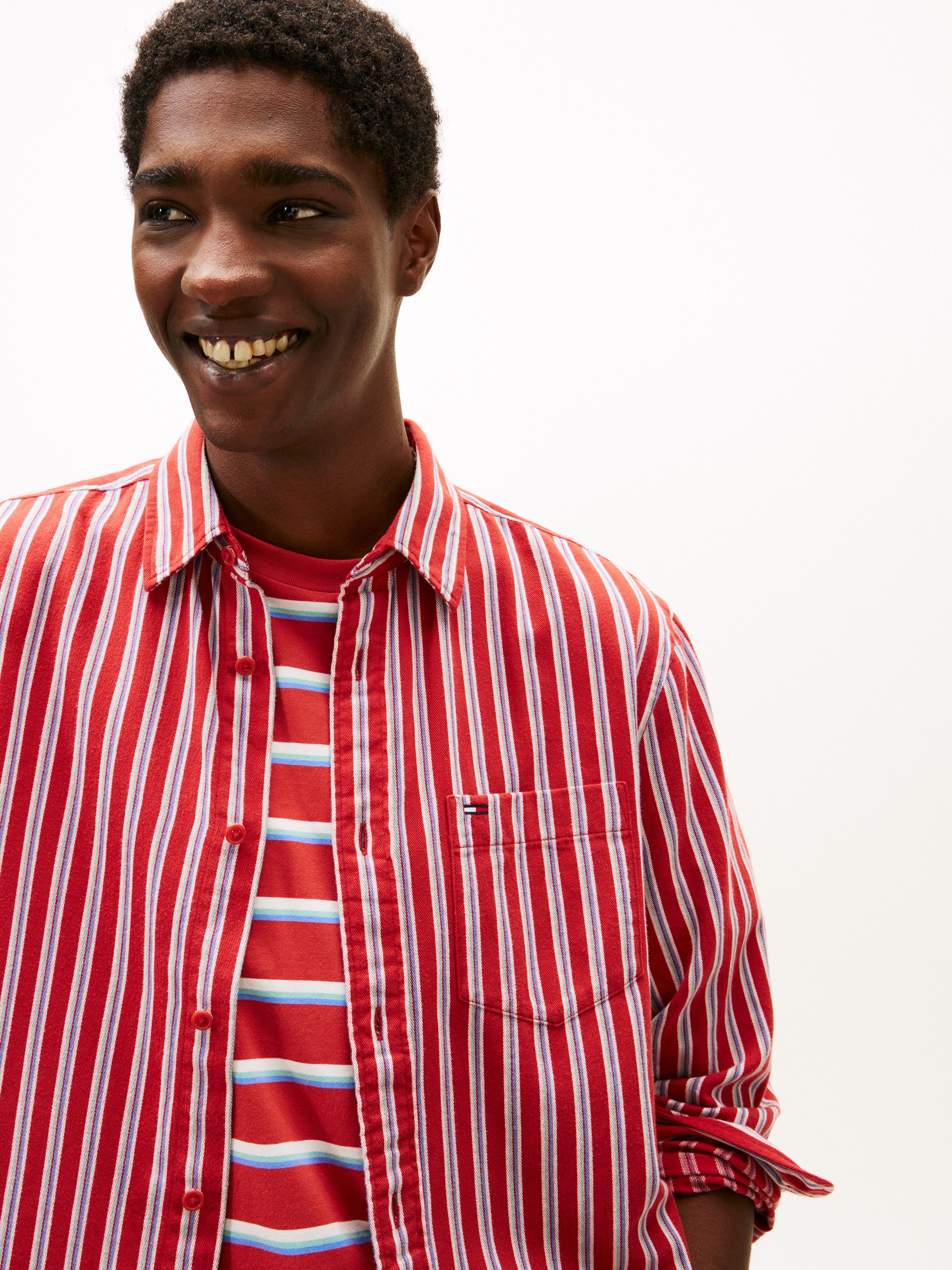 Tommy Jeans Langarmhemd TJM STRIPE TWILL gestreift, relaxed fit günstig online kaufen
