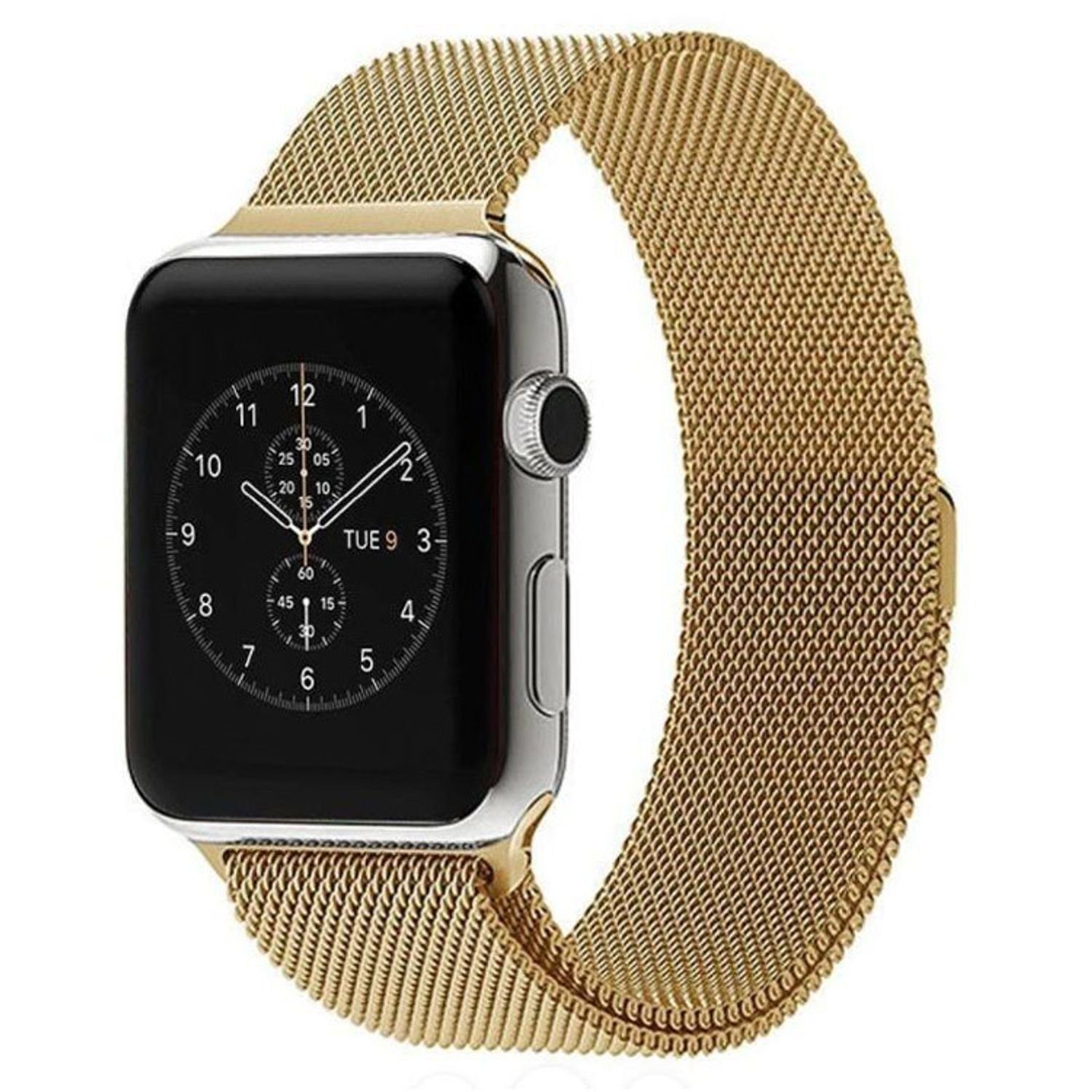 Widmann-Shop Smartwatch-Armband Apple Watch Armband Band Series Ultra 9 8 SE 7 6 5 4 3 2 38 - 49 mm, Schmutzabweisend, Atmungsaktiv Gold