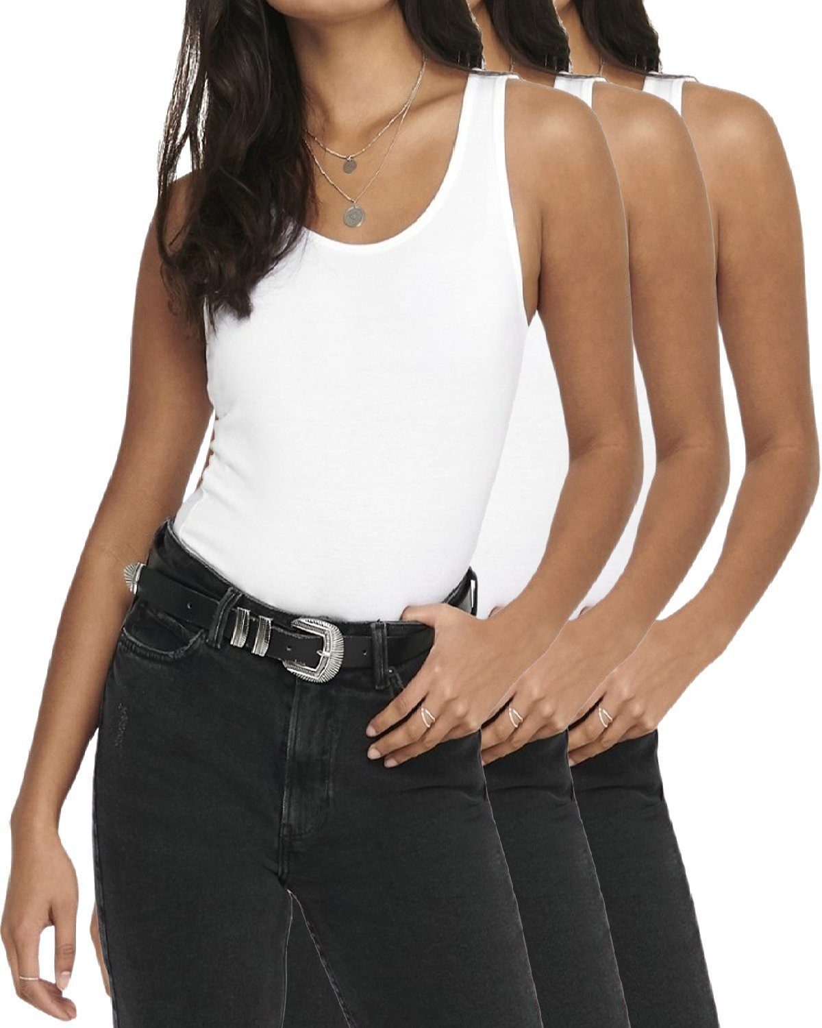ONLY Tanktop (3er-Pack) Basic Long Shirt günstig online kaufen