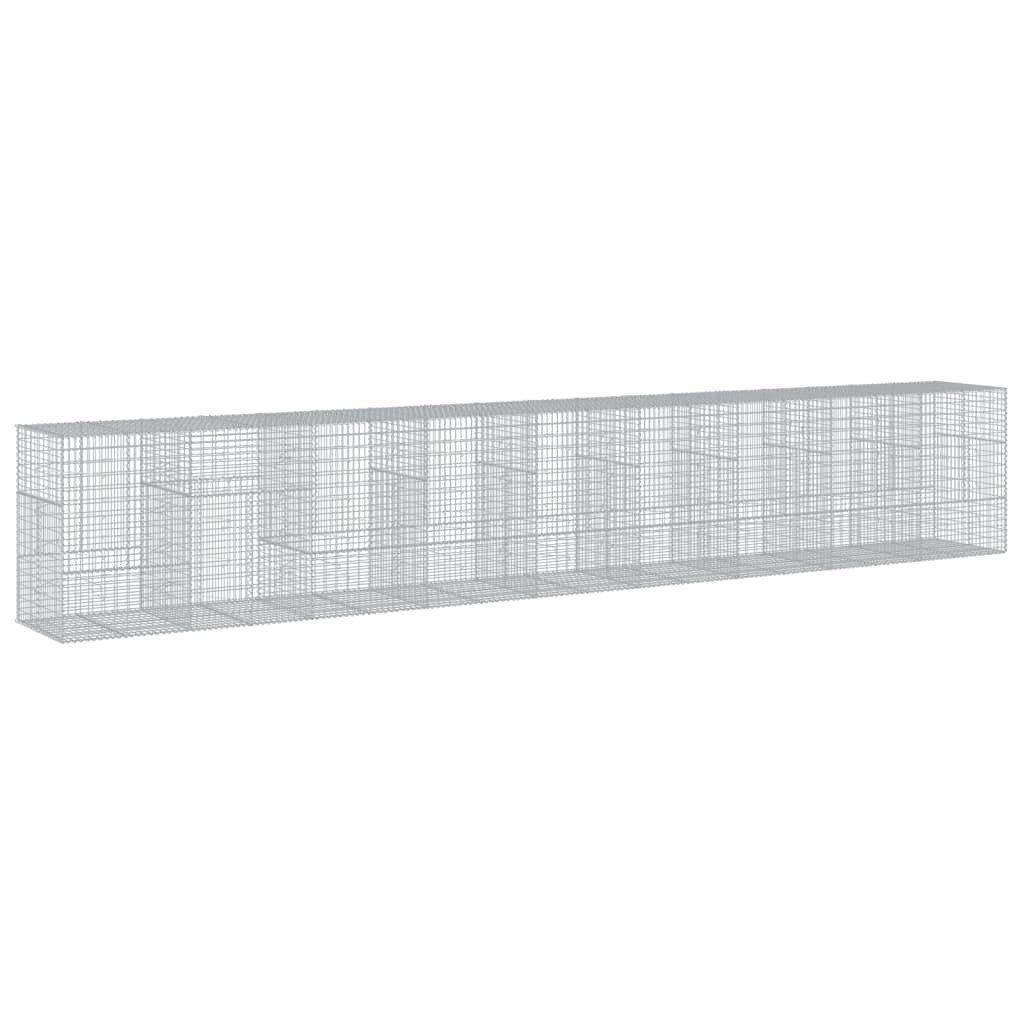 vidaXL Blumentopf Gabione mit Deckel 900x100x150 cm Verzinktes Eisen (1 St)