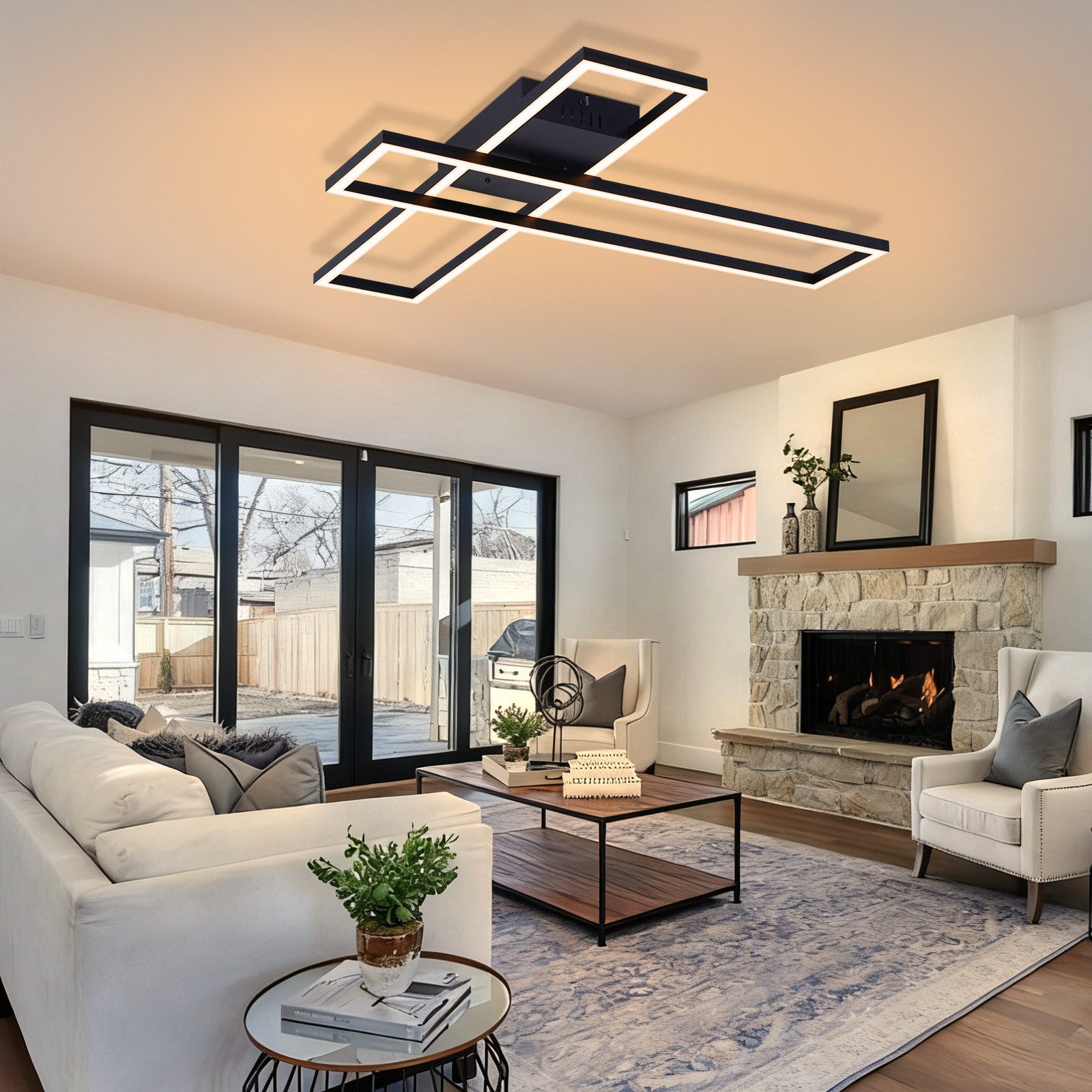 ZMH LED Deckenleuchte 56W/42W LED Deckenlampe für Wohnzimmer – dimmbar mit Memory-Funktion, Dimmbare, LED fest integriert, warmweiß-kaltweiß – Bild 5 von 5