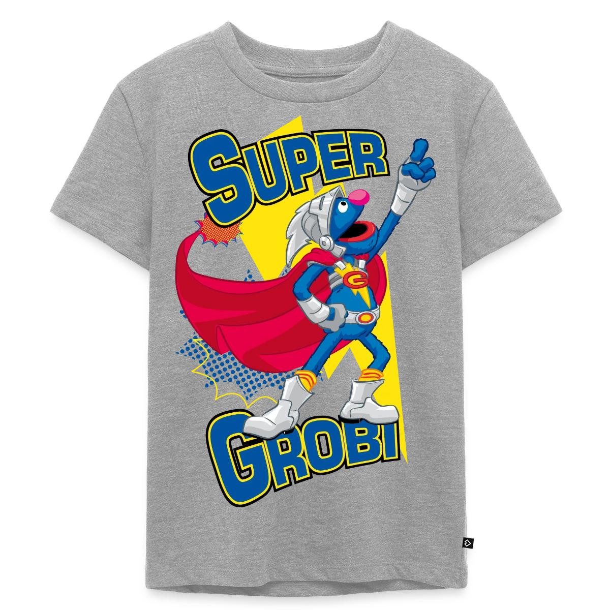 T-Shirt Sesamstraße Grobi Supergrobi Superheld Kinder Premium T-Shirt