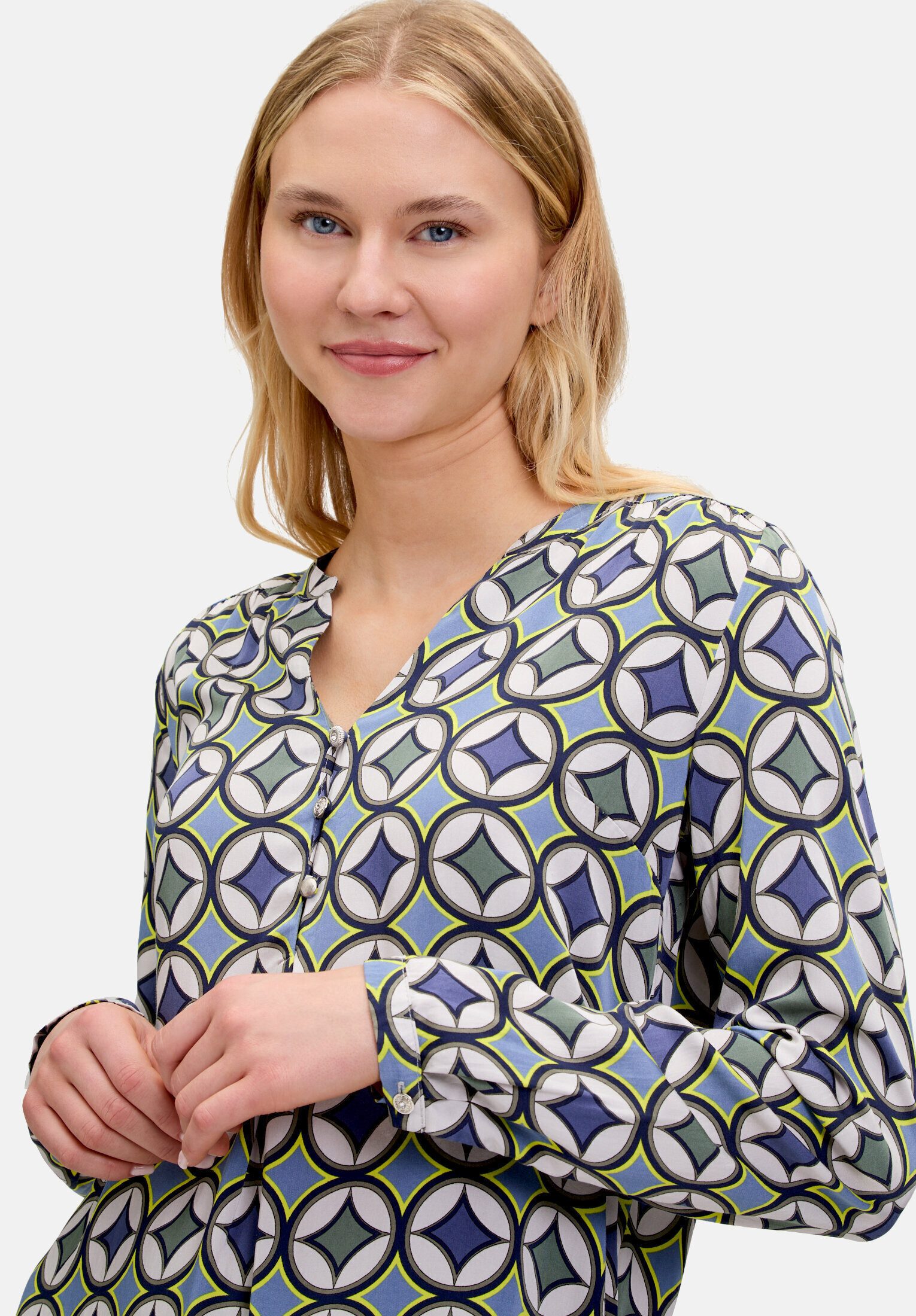 Cartoon Schlupfbluse Damen mit Knöpfen