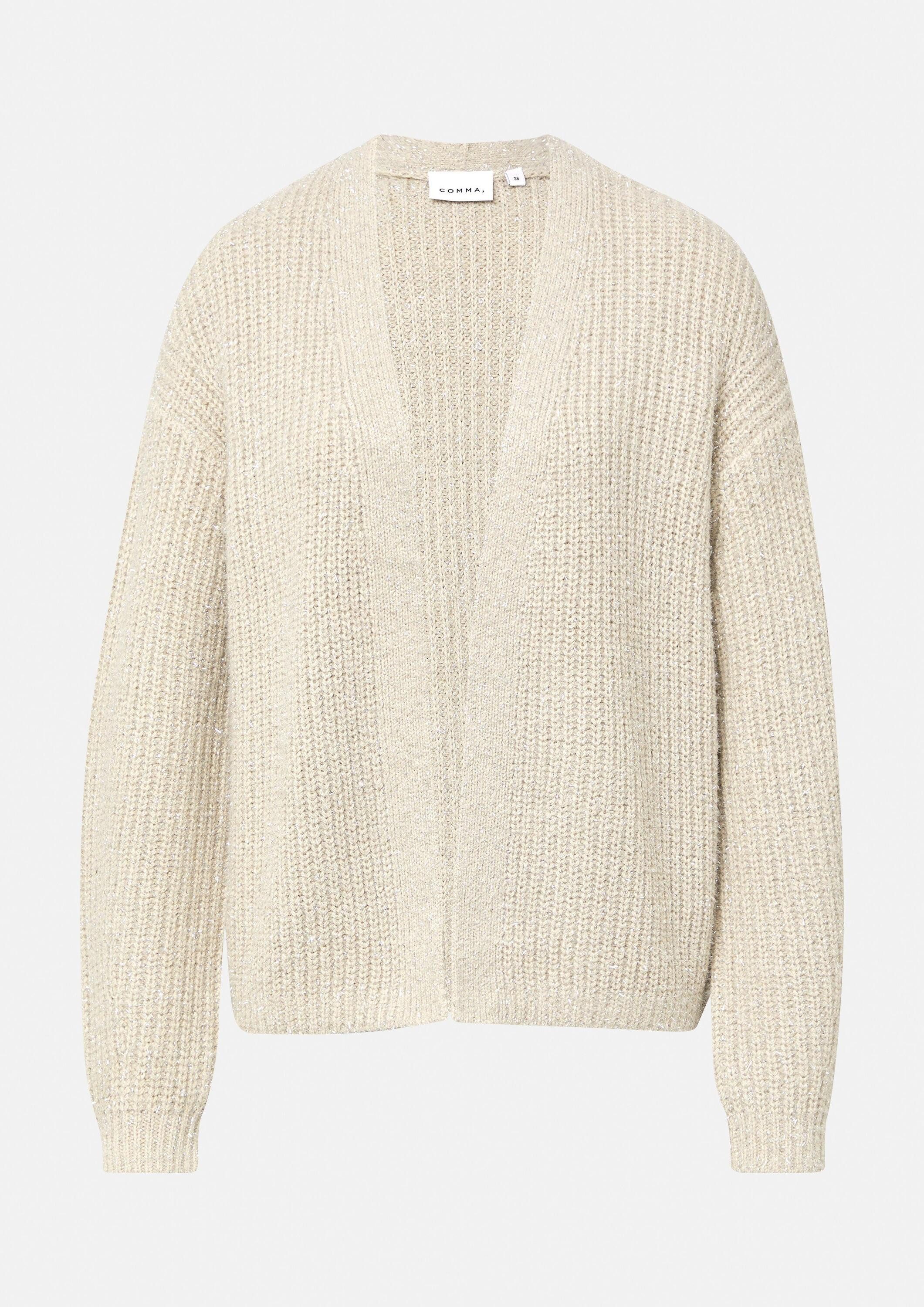 comma Cardigan Strickjacke Weicher Cardigan mit Glitzergarn