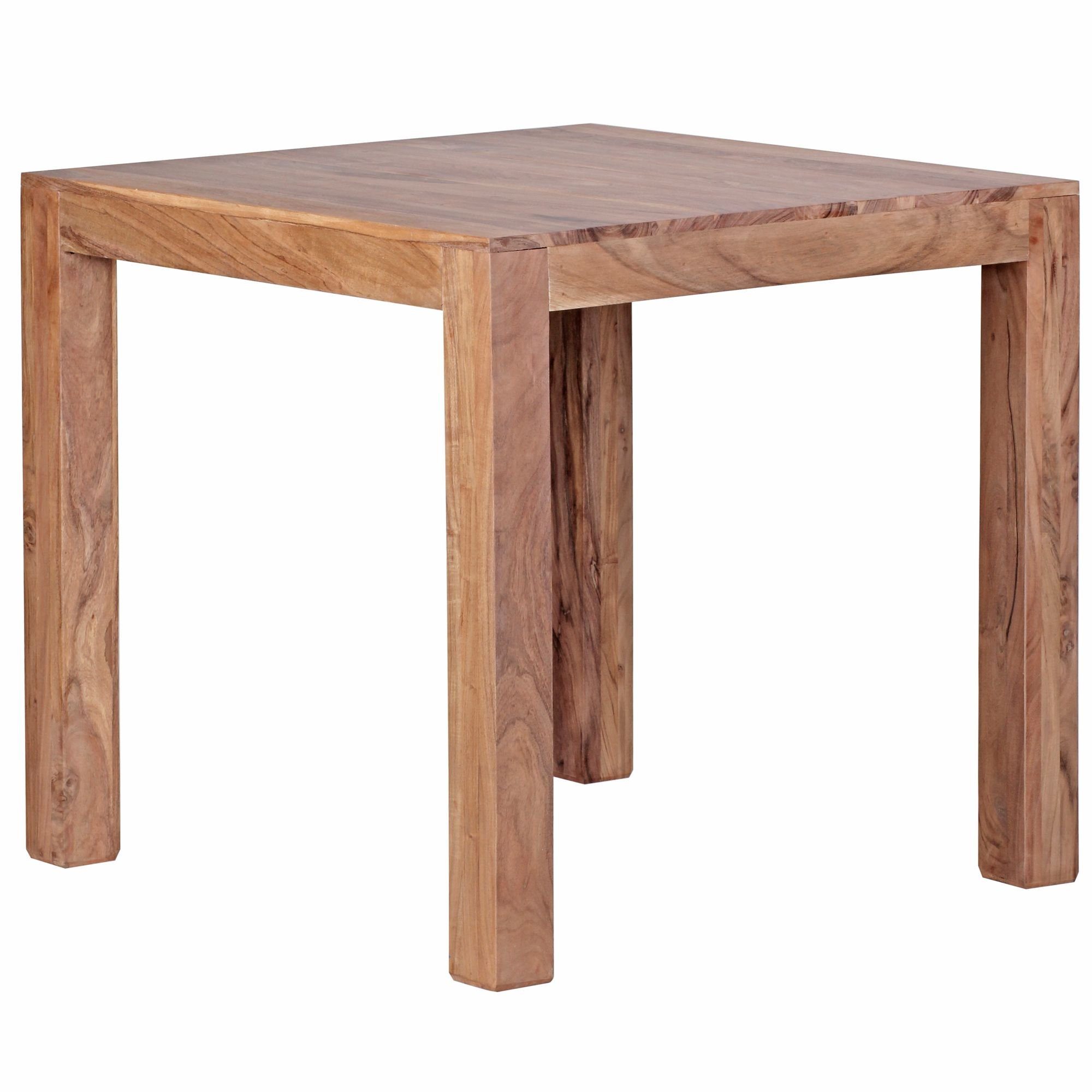KADIMA DESIGN Esstisch Esszimmertisch Massiv – Quadratische Tischplatte mit Holzmaserung Beige | Beige | Beige