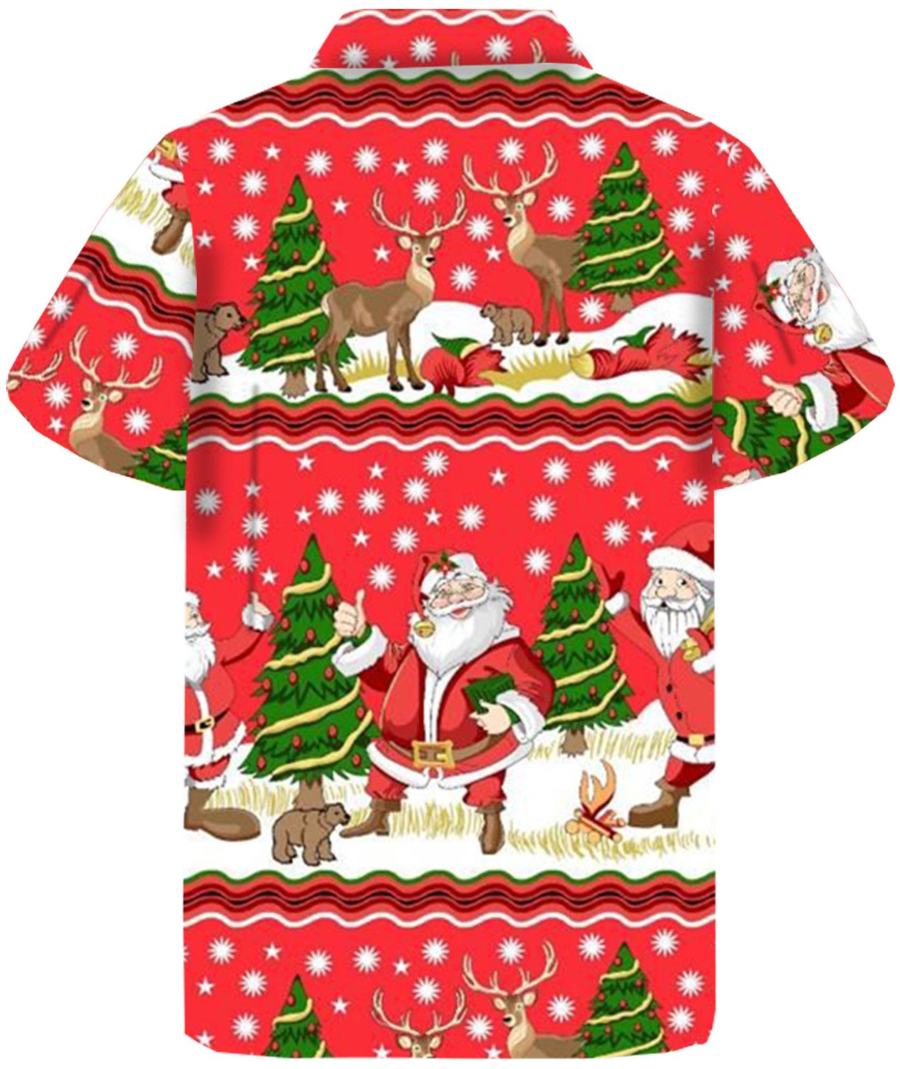 King Kameha Hawaiihemd Christmas Border Print Funky Hawaii-Hemd Kurzarm Fro günstig online kaufen