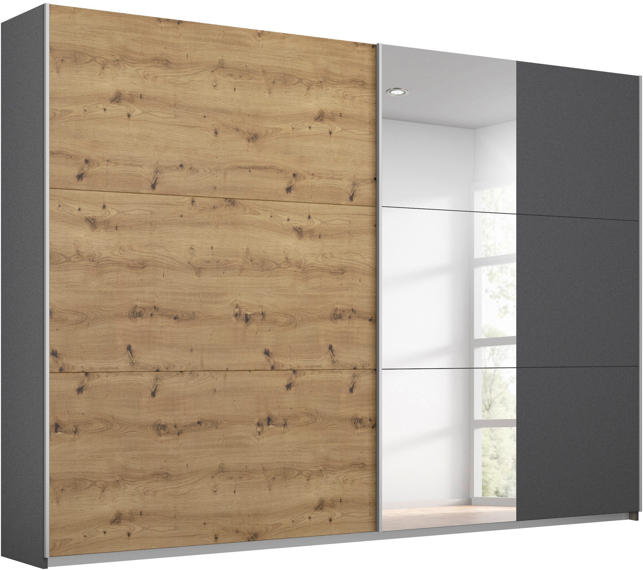 rauch Schwebetürenschrank Kleiderschrank Schrank Garderobe AURELIO (3 Ausstattungen BASIC/CLASSIC/PREMIUM (inkl. SOFT-CLOSE-FUNKTION) zeitloses Design, viele Farben, Breiten 175/218/261 cm MADE IN GERMANY