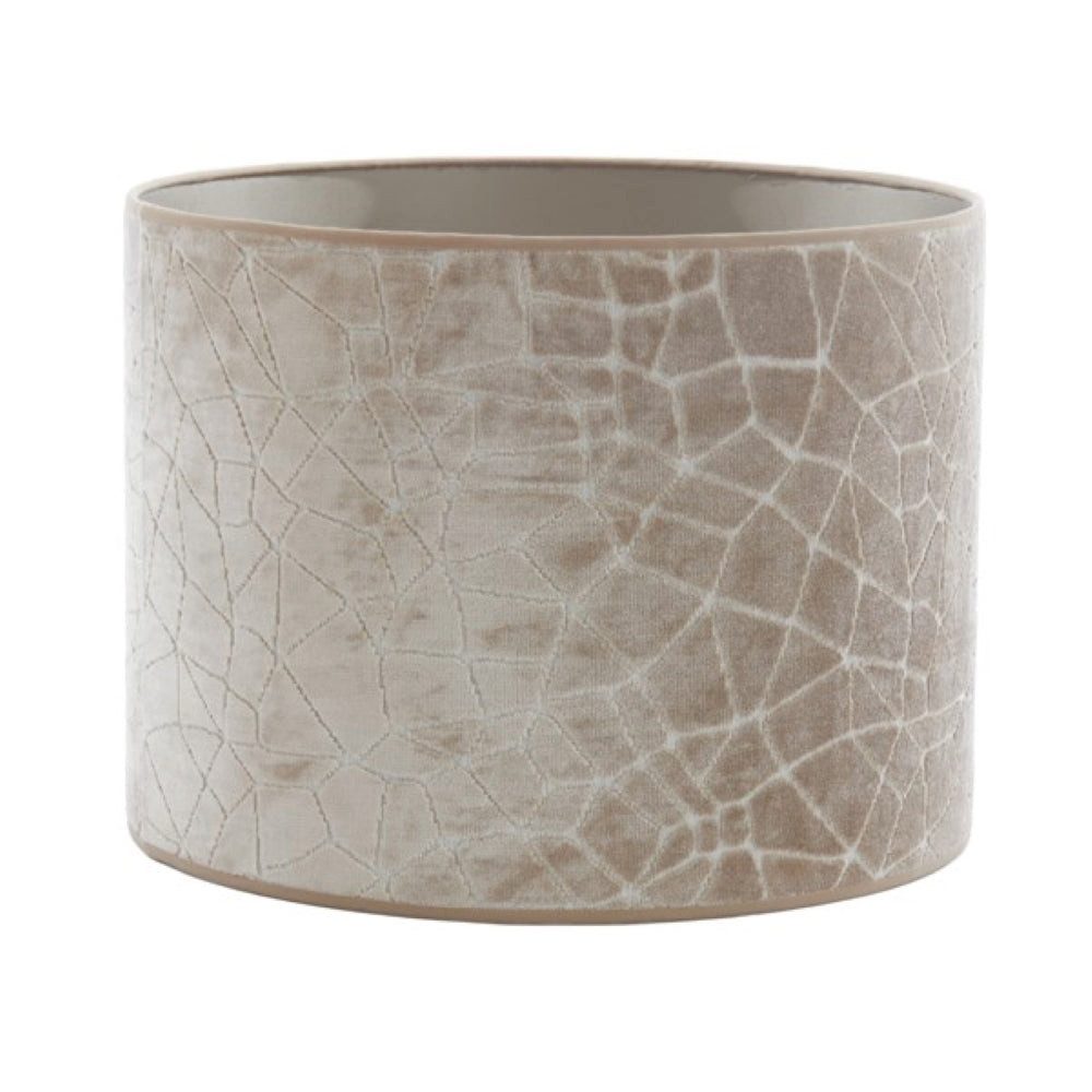 Dirk Davids Leuchten GmbH Lampenschirm Lampenschirm Zylinder Textil Samt-Optik in Beige Taupe 40-40-30cm