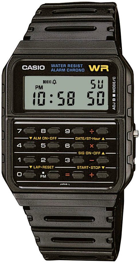 CASIO VINTAGE Chronograph, Quarzuhr, Retro, Taschenrechner, Datenbank für Telefonnummern