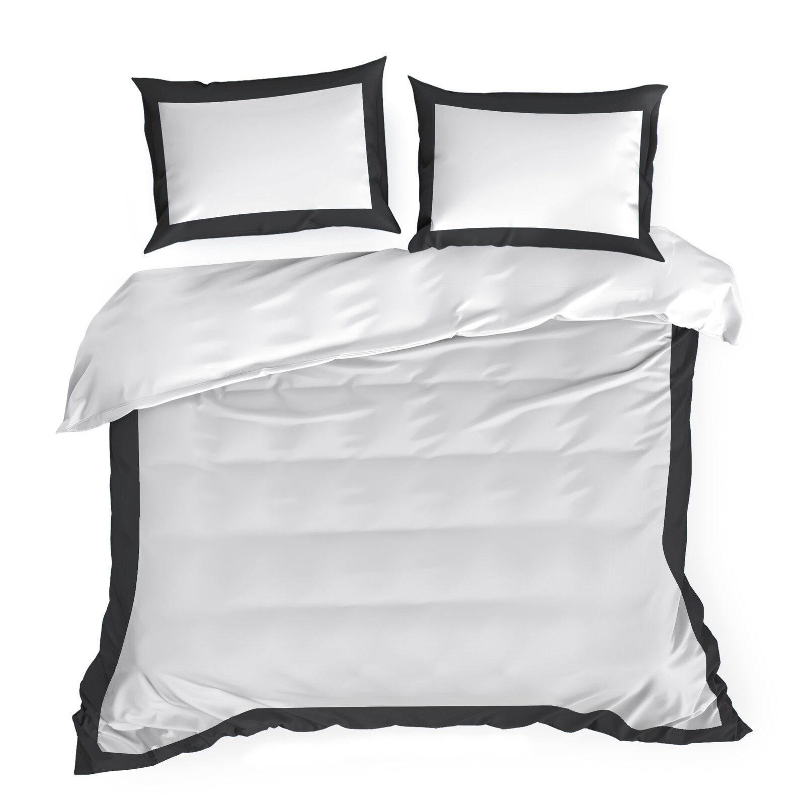 Eurofirany Bettwäsche LAURA ELIZA, 55 % Baumwolle, 45 % Polyester, 3 teilig, mit dekorative Kante oder Rüsche, atmungsaktiv