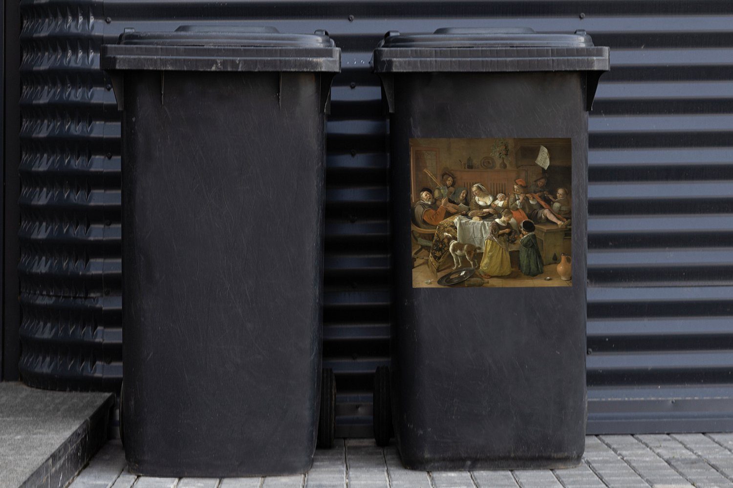 Container, lustige MuchoWow Der (1 Haushalt Mülleimer-aufkleber, Sticker, Wandsticker St), Jan - Abfalbehälter Mülltonne, Steen