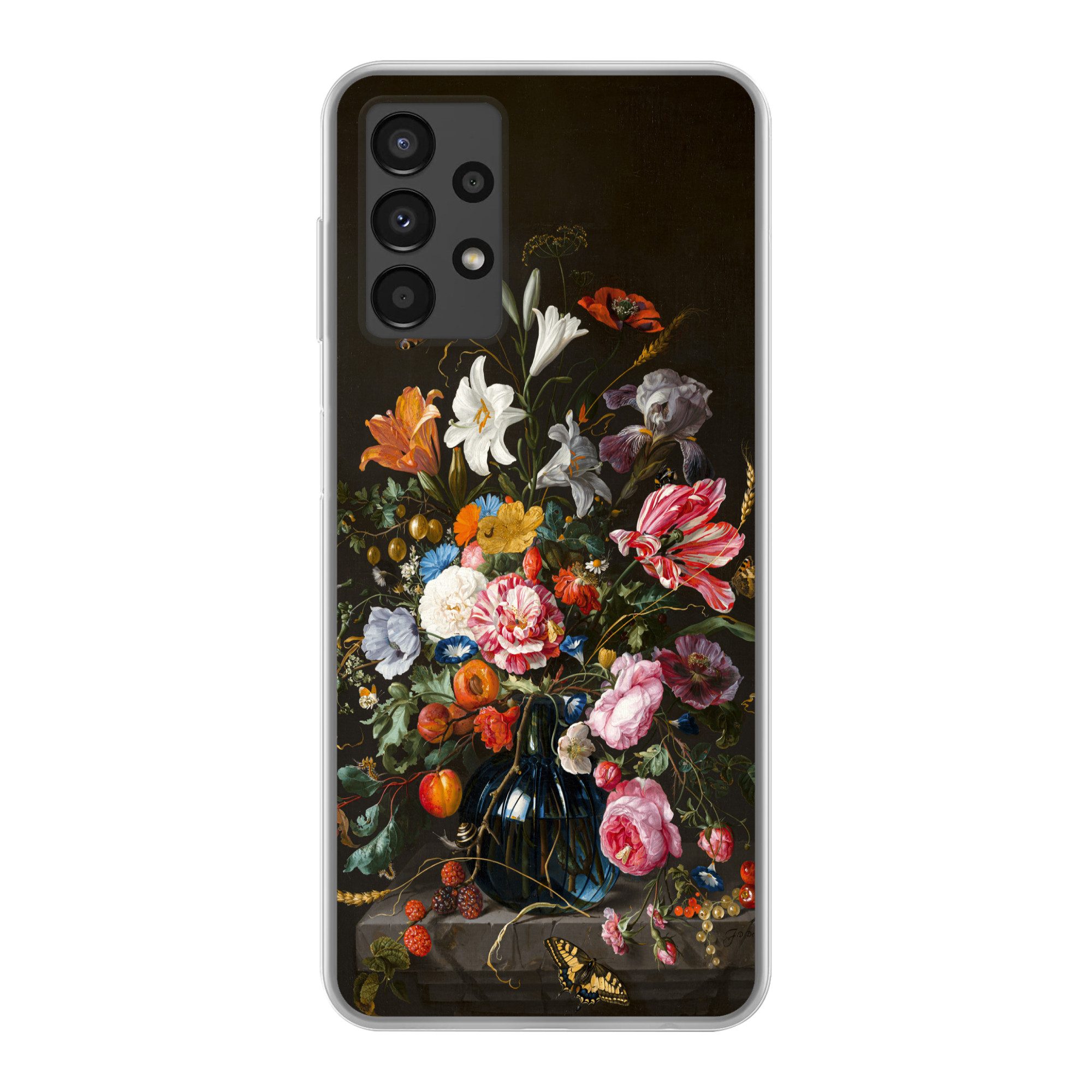 MuchoWow Handyhülle für Samsung Galaxy A13 4G Vase mit Blumen - Jan Davidsz de Heem - Kuns, Smartphone-Bumper, Print, Handy Schutzhülle Dünn