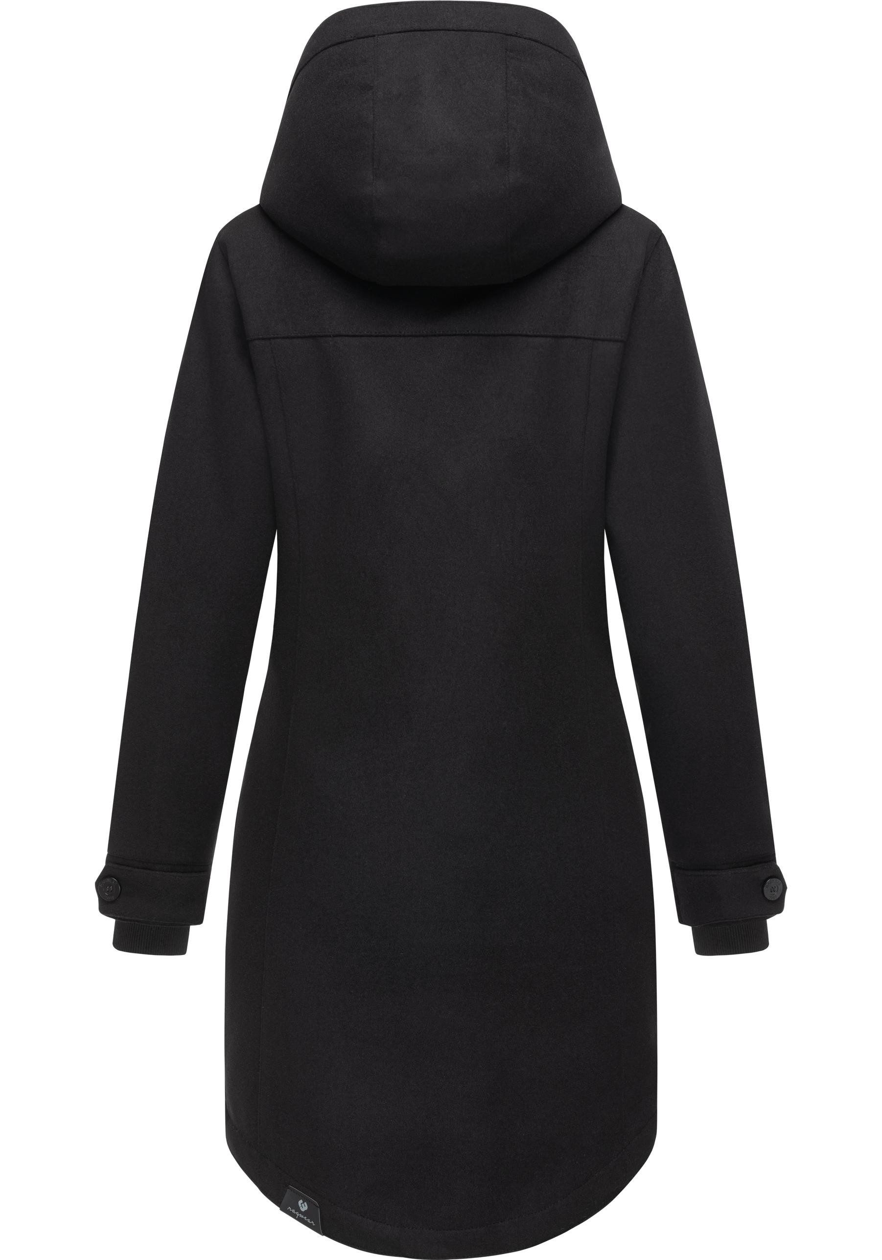 Ragwear Wintermantel Jannisa Coat Klassischer Damen Kurzmantel mit Kapuze