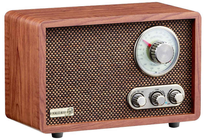 Cyberlux CL-3080 Küchen-Radio (FM-Tuner, 10 W, Retro-Radio, Bluetooth, USB-Eingang, Hochwertiges Holz im Retro Design)