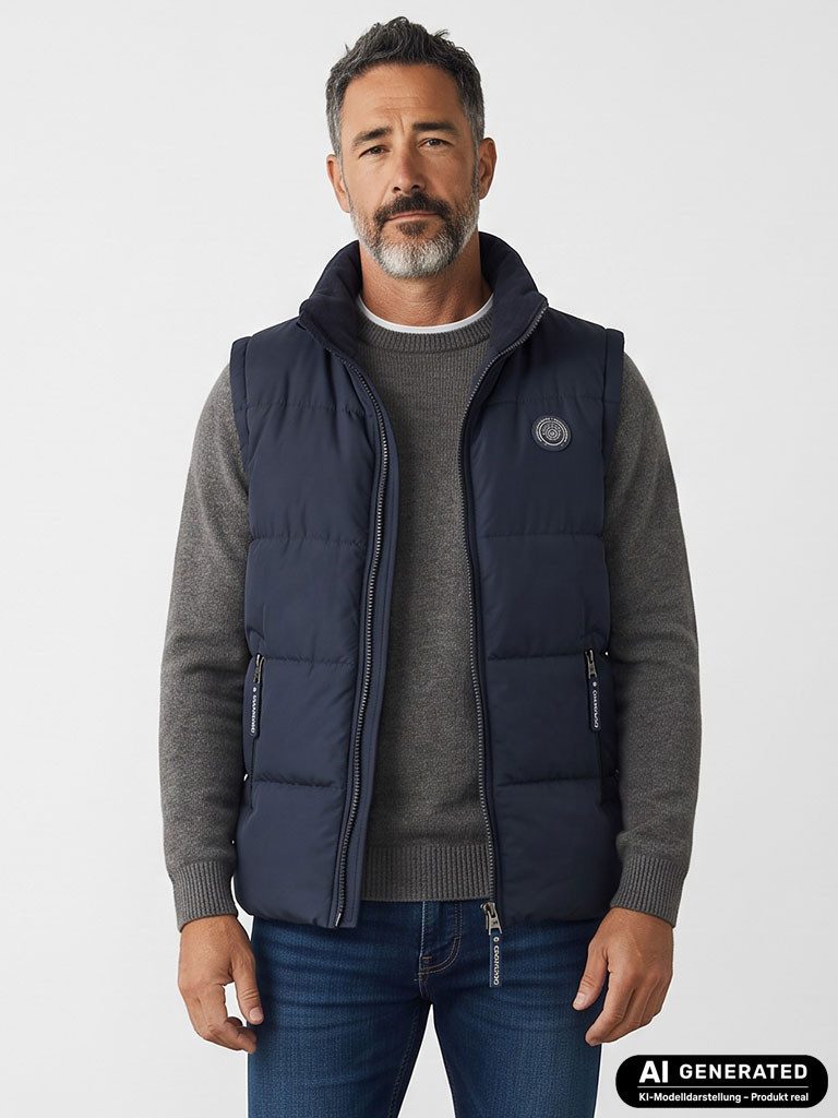 Coastguard Steppweste Herren Steppweste mit Stehkragen - Gesteppte Weste Winterweste Kinnschutz, Krageninnenseite aus Fleece, Reißverschlusstaschen