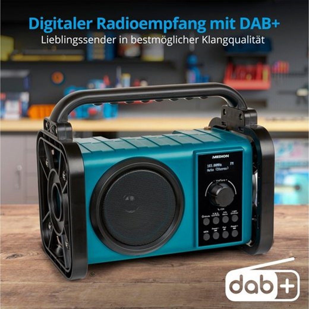 Medion® Baustellenradio MEDION® LIFE® E66877 (MD43877) Baustellenradio Baustellenradio (Digitalradio (DAB), AM/FM, MW/UKW, 5 W)