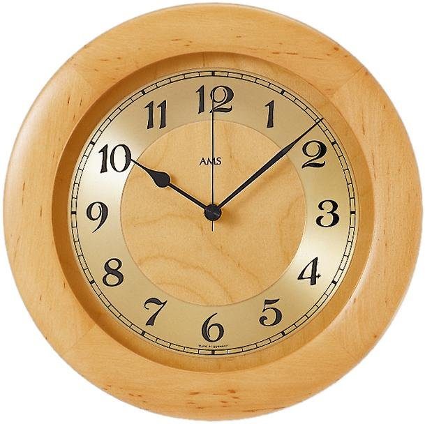 AMS Funkwanduhr F5809/16 (Quarzuhr,Holz,Glas,Erle,Wohnzimmer,Esszimmer,Küch günstig online kaufen