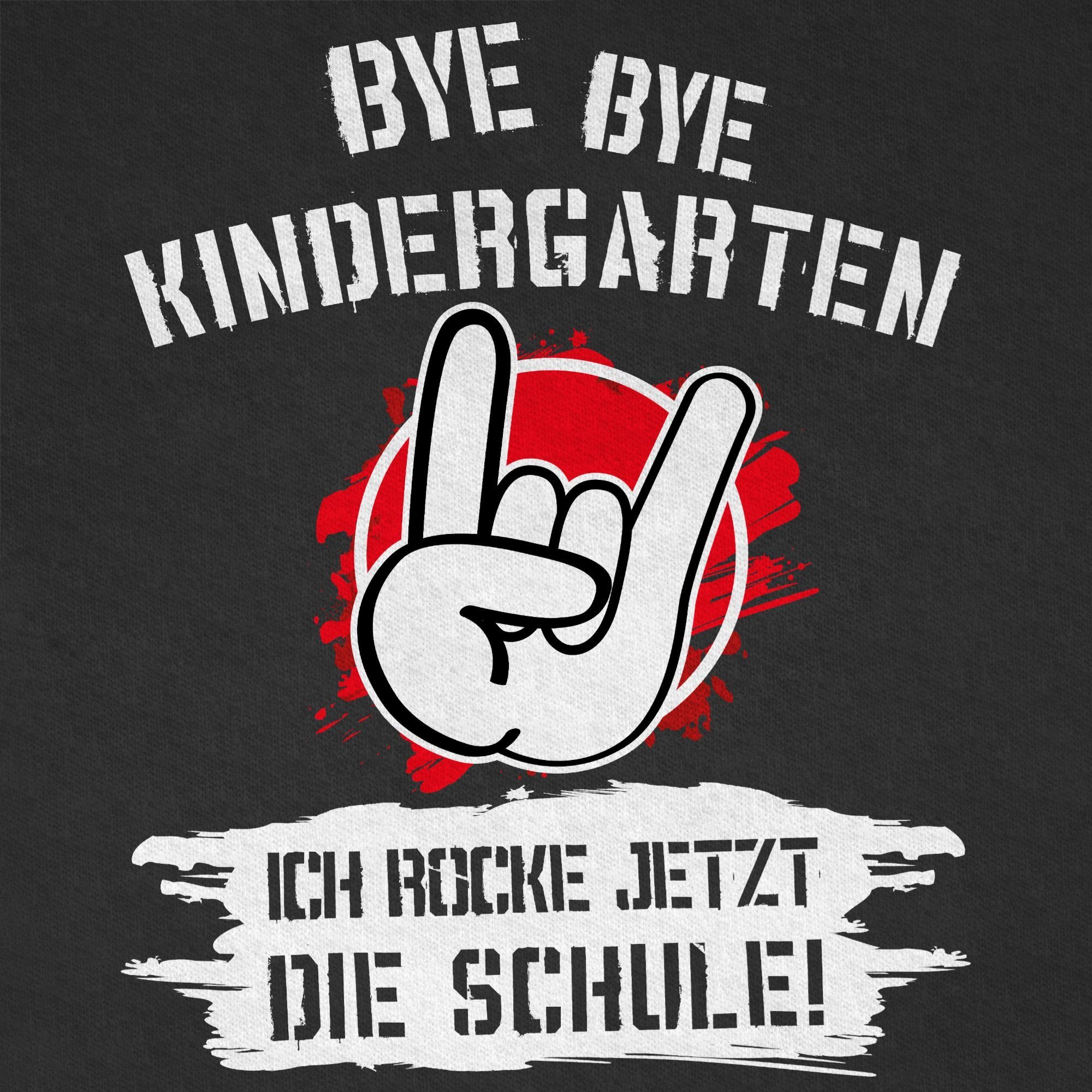 Shirtracer T-Shirt Bye Bye Einschulung Geschenke Schwarz Schulanfang Kindergarten jetzt rocke Schule Grunge 1 ich die Junge Rot