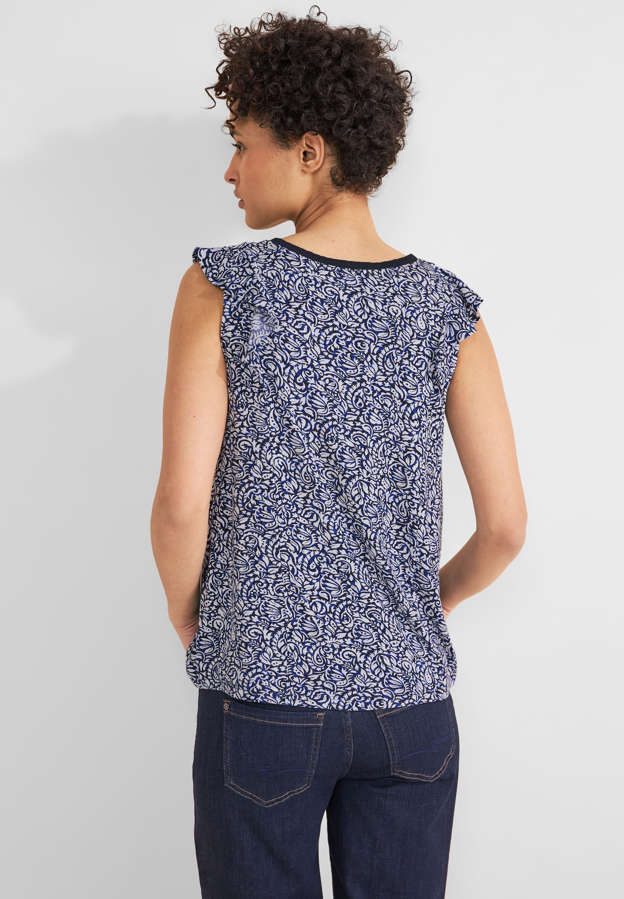 STREET ONE Rüschentop printed mat-mix top mit Volant an den Ärmeln günstig online kaufen