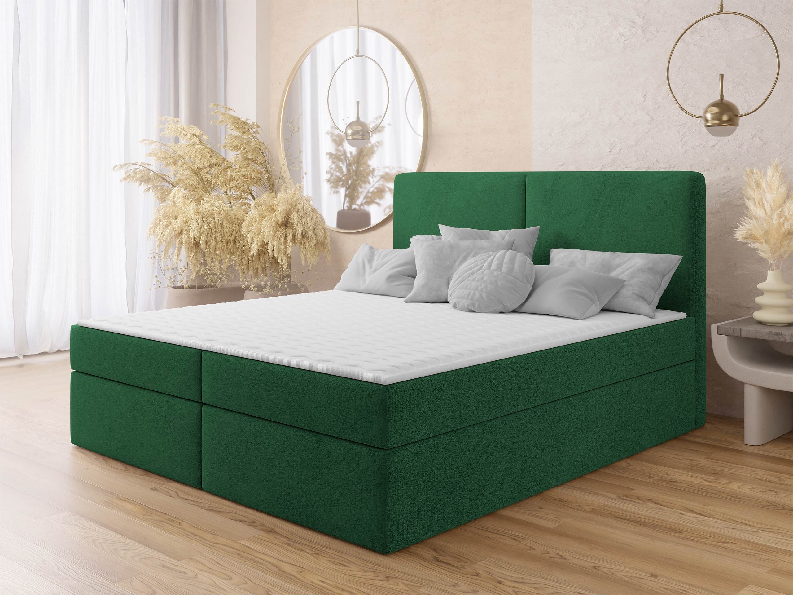 MIRJAN24 Boxspringbett Claire (mit zwei Bettkästen), Hauptmatratze Härtegrad: H3, 140/160/180 cm