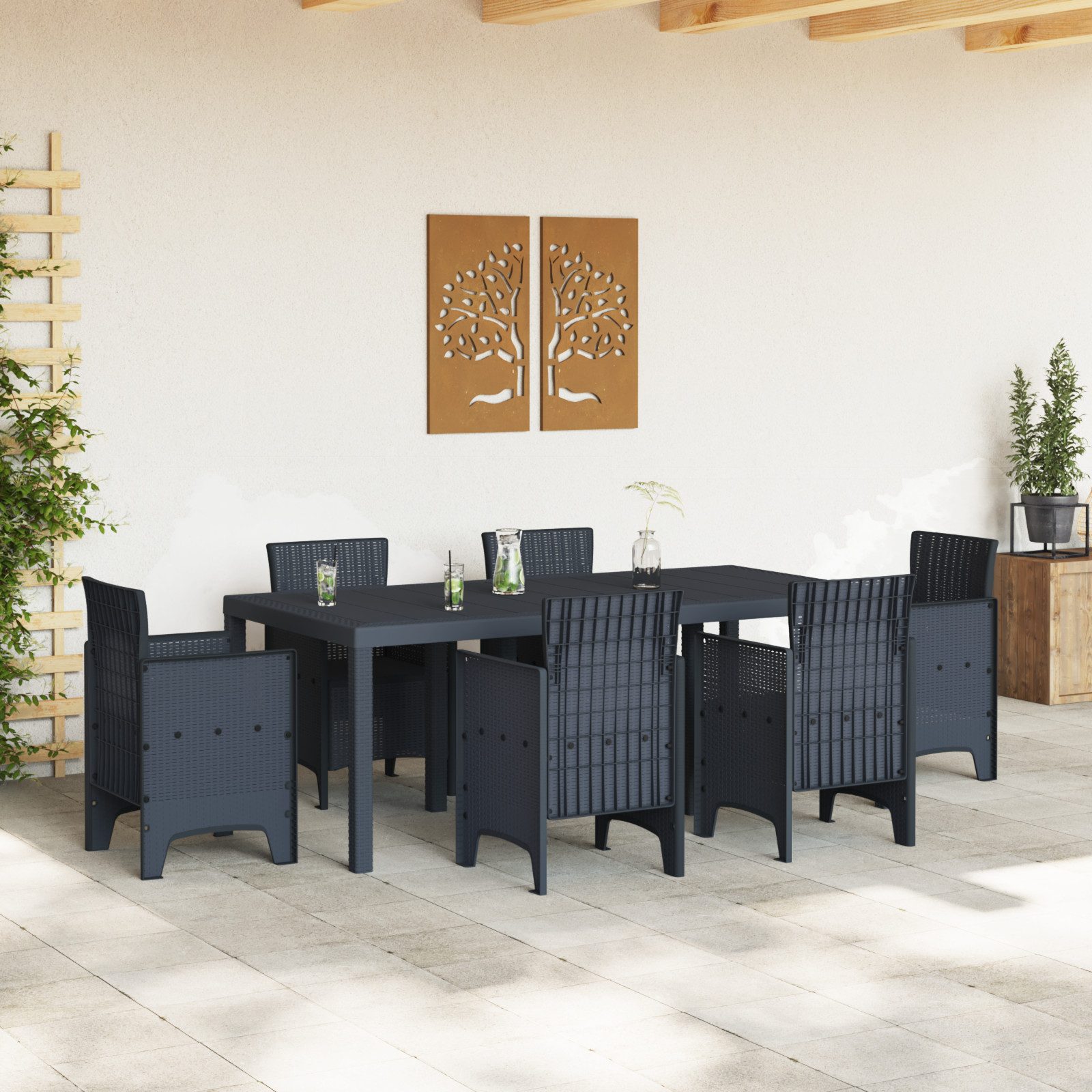 vidaXL Gartentisch Gartentisch Anthrazit 200x100x73 cm günstig online kaufen