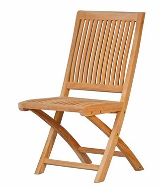 Kai Wiechmann Balkonset Exklusive Teak Sitzgruppe aus 4 Klappstühlen + 1 Klapptisch rund 90 cm, (5-tlg., 4 Klappstühle, 1 Klapptisch), edles Set aus Teak-Gartenmöbeln mit Klappfunktion