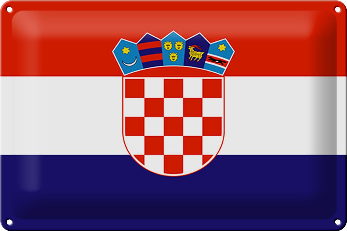 Metallschild Flagge Kroatien 30x20cm Flag of Croatia