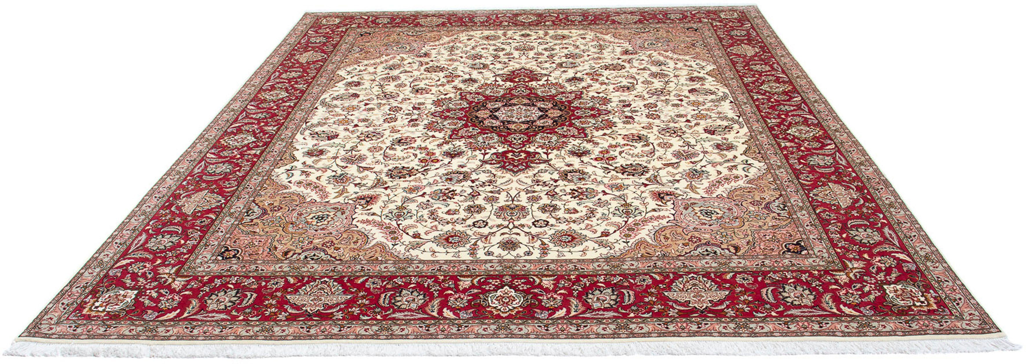Orientteppich Perser rot, Royal mit mm, - Wohnzimmer, 300 rechteckig, - - Einzelstück cm Handgeknüpft, 250 Zertifikat - Täbriz x Höhe: 7 morgenland